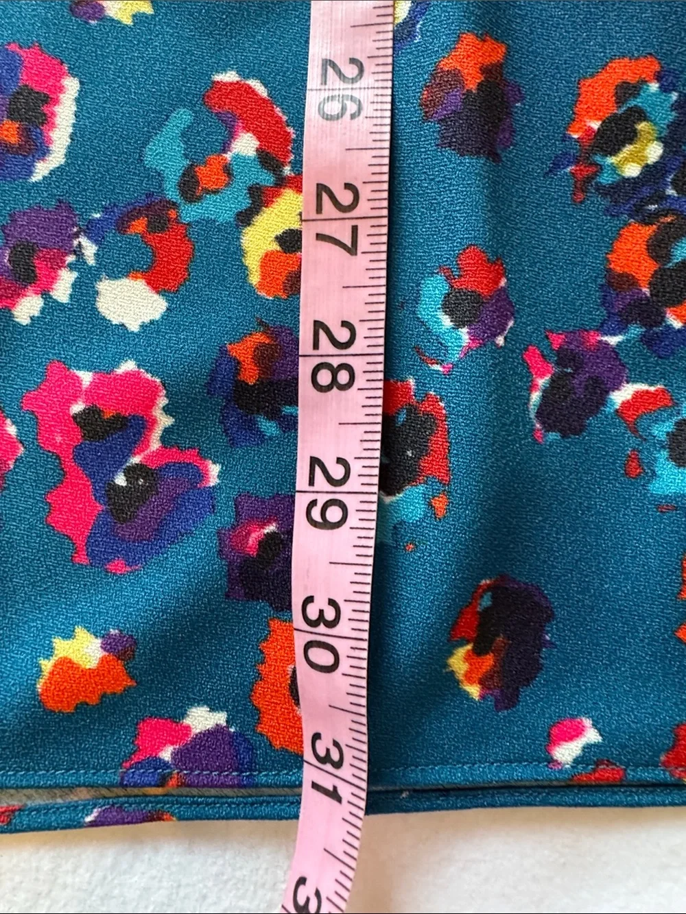 Jason Wu Collective Teal Floral Midi Skirt Colorful Abstract Print Size 10 - Picture 5 of 6